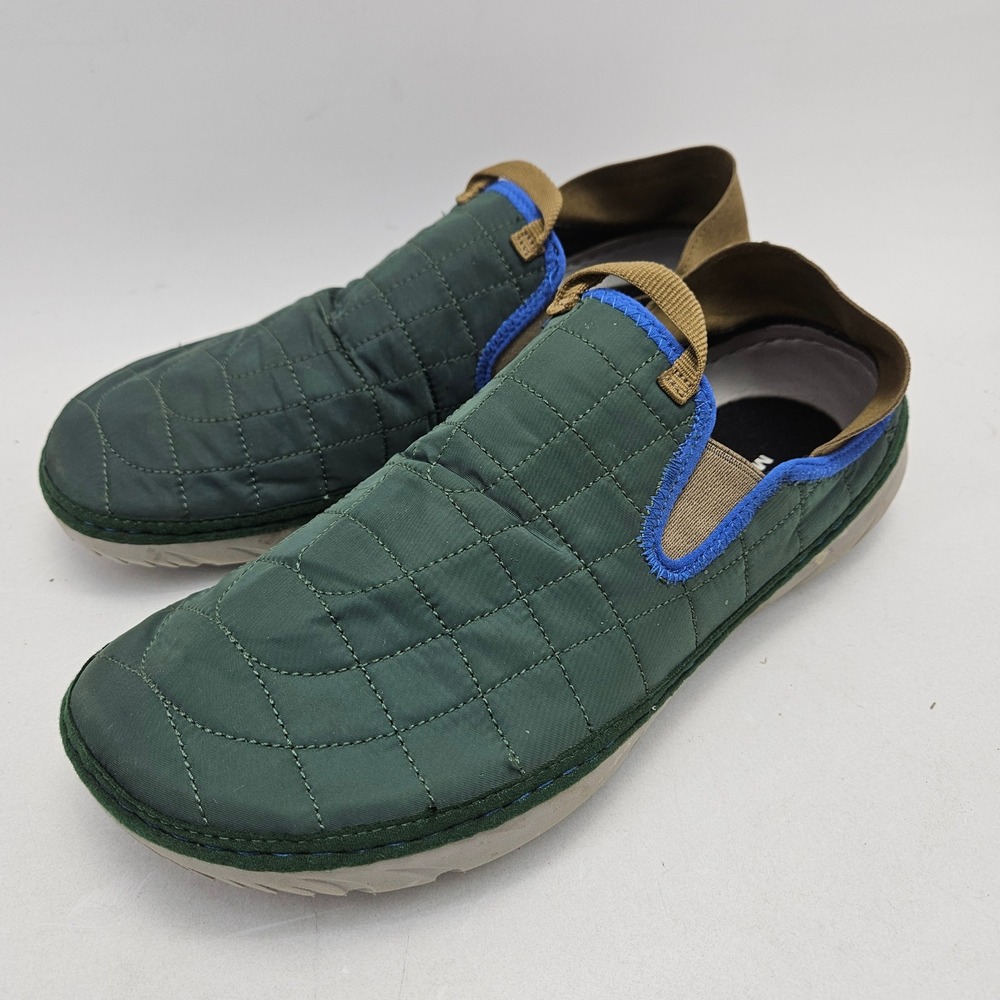 Merrell Hut Moc Mens 12 Green Quilted Slip On Collapsible Heel Shoes J002009